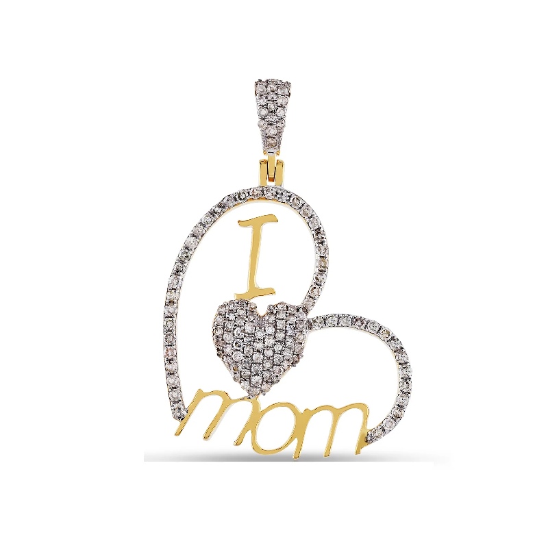 Heart "I LOVE MOM" Pendant Necklace