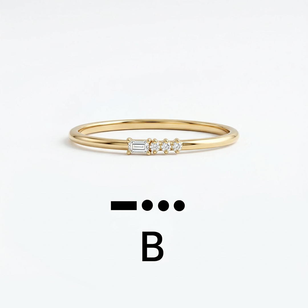 Letters/Alphabet Morse Code Ring