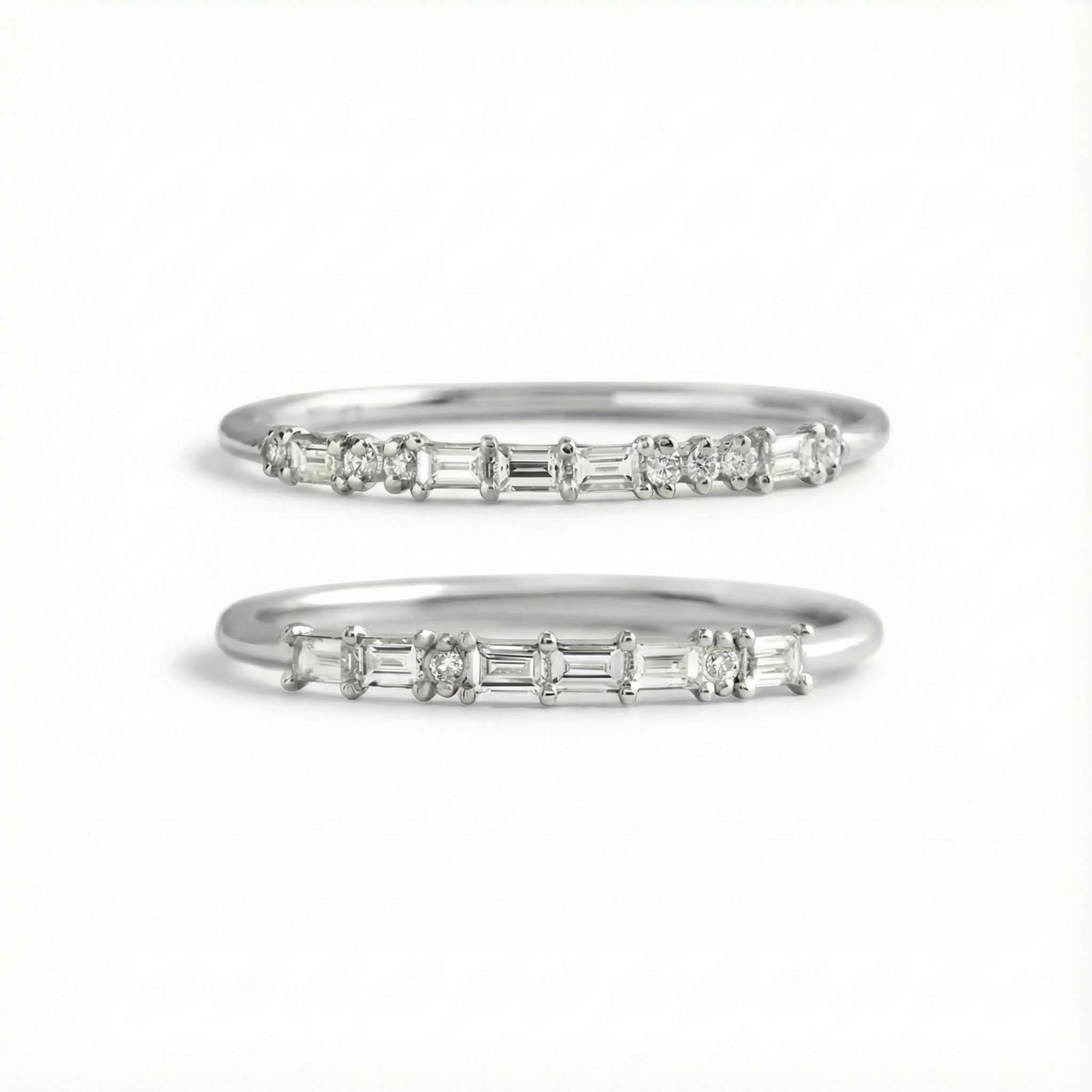 Customized Morse Code Diamond Thin Stackable Ring Customized Morse Code Diamond Thin Stackable Ring
