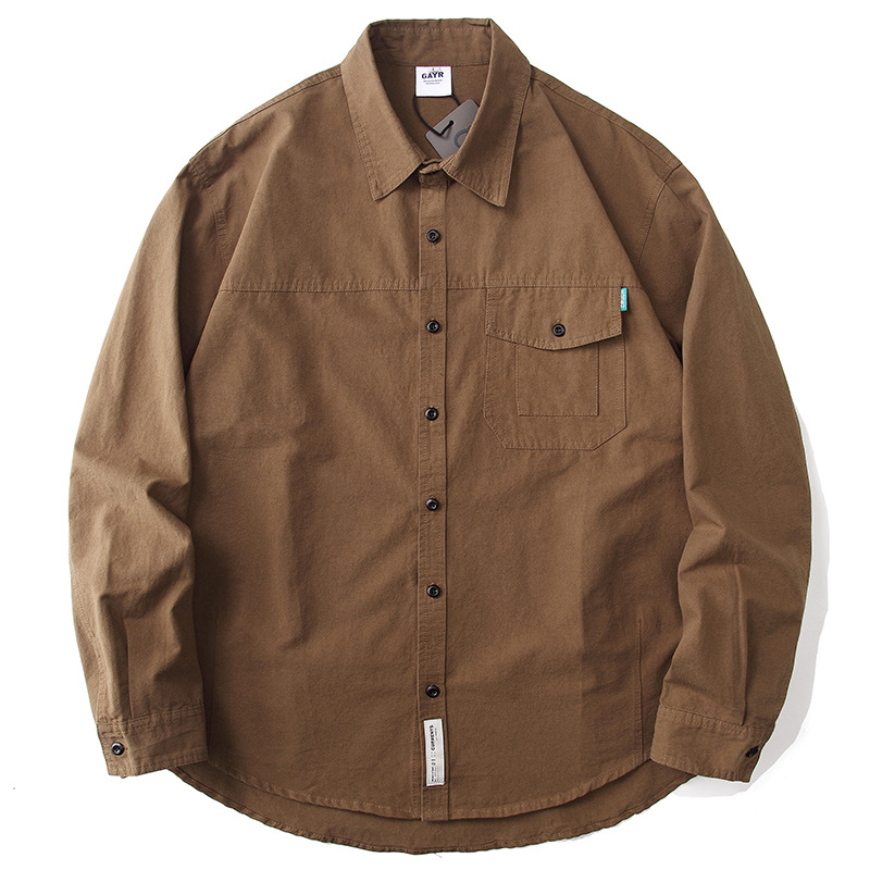 Japanese Retro Solid Color Shirt