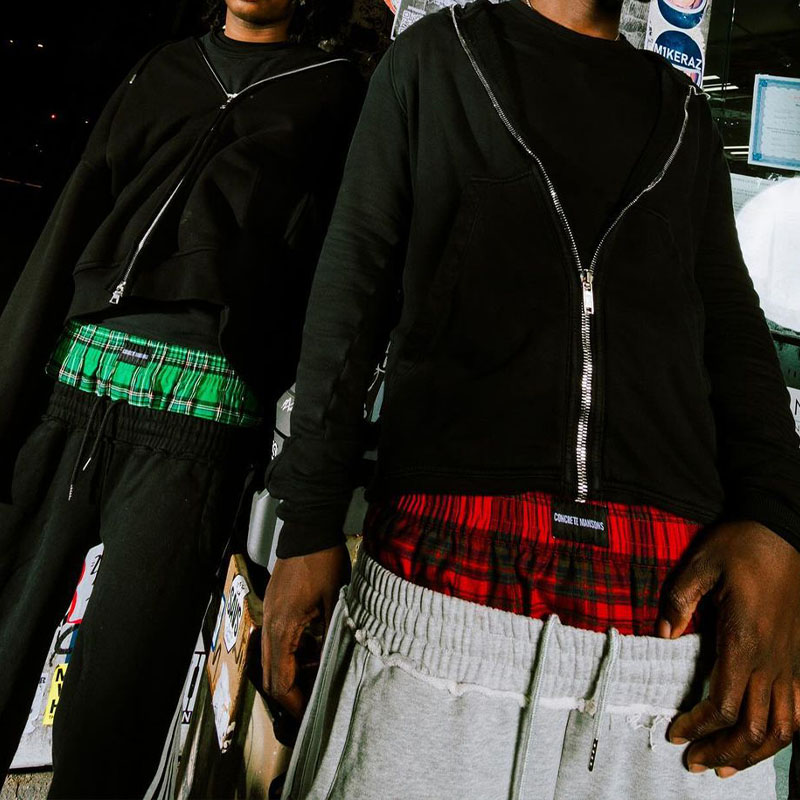 Hip Hop Spliced Plaid Casual Sweatpants