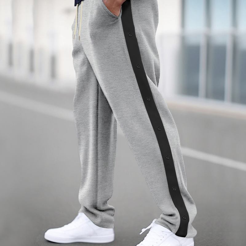 Patchwork Straight Plus Size Drawstring Sweatpants