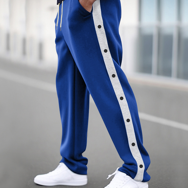 Patchwork Straight Plus Size Drawstring Sweatpants