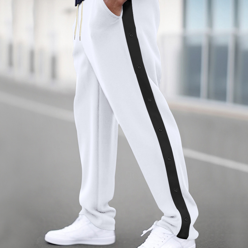 Patchwork Straight Plus Size Drawstring Sweatpants