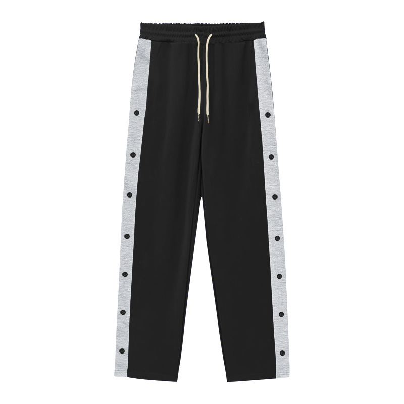 Patchwork Straight Plus Size Drawstring Sweatpants