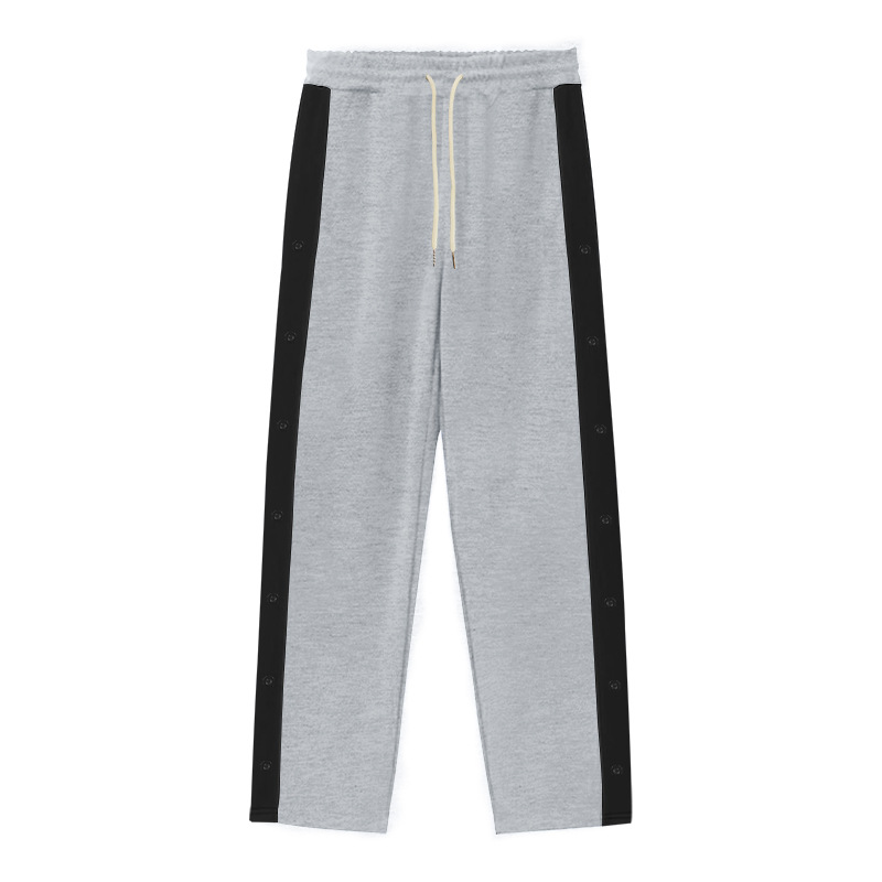 Patchwork Straight Plus Size Drawstring Sweatpants