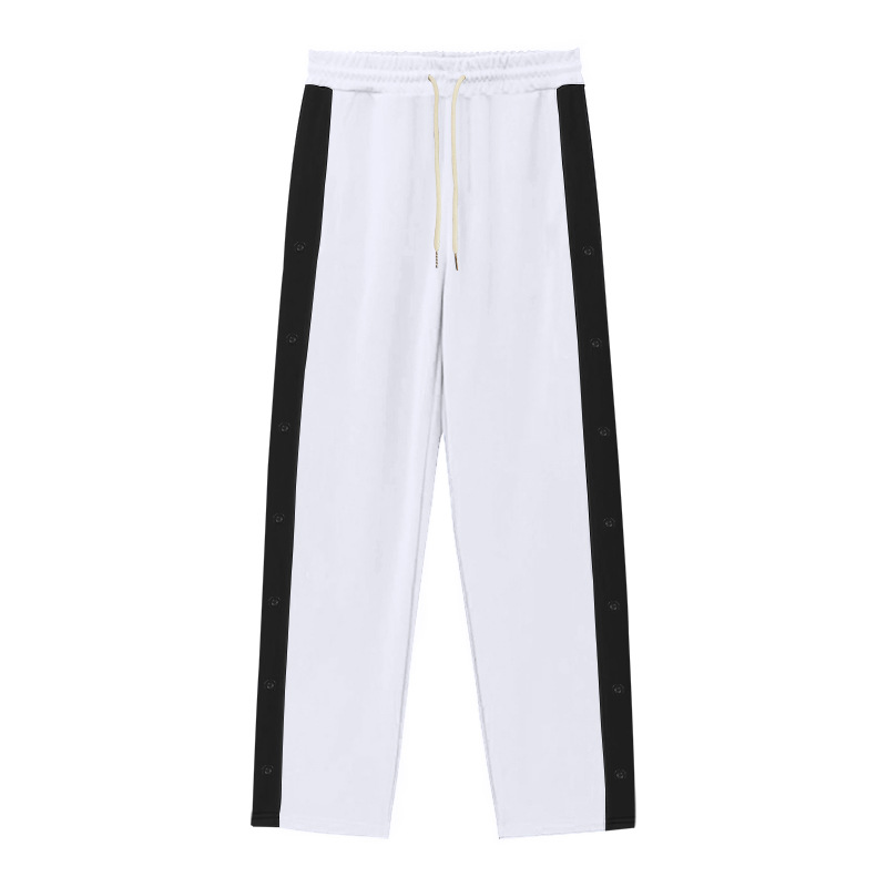 Patchwork Straight Plus Size Drawstring Sweatpants