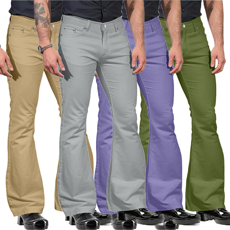 Multicolor Vintage Slim Fit Flared Pants