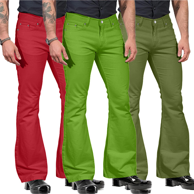 Multicolor Vintage Slim Fit Flared Pants