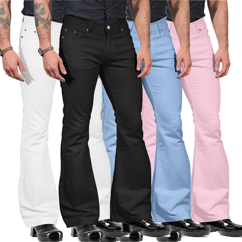 Multicolor Vintage Slim Fit Flared Pants