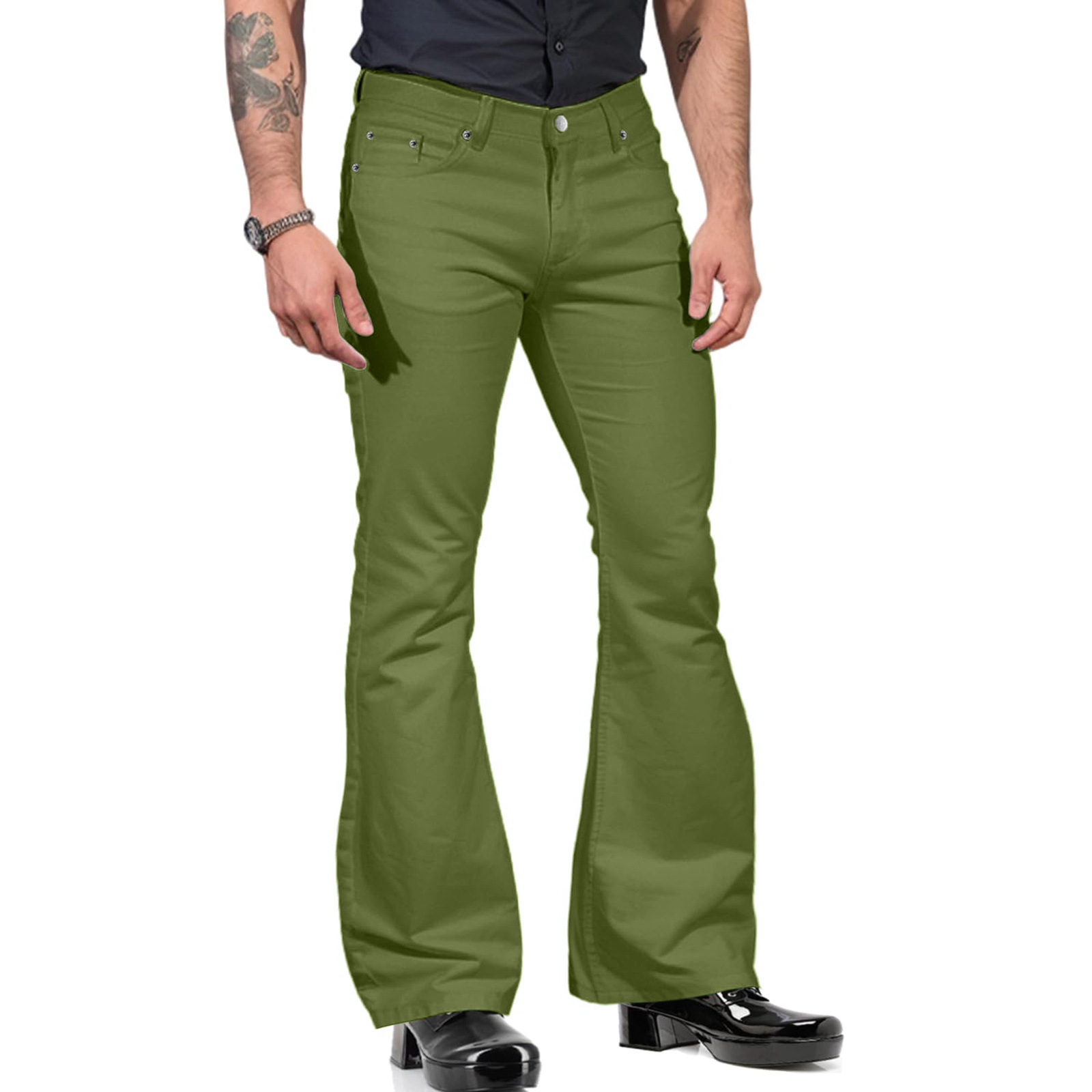 Multicolor Vintage Slim Fit Flared Pants