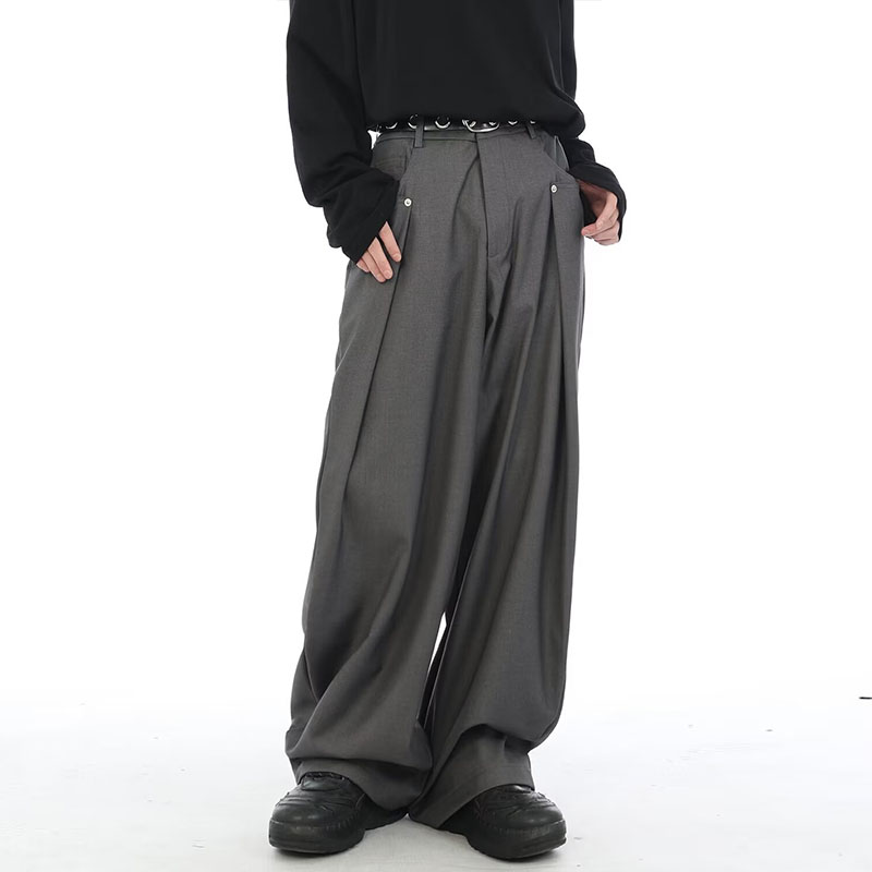 Fashion Deconstructed Casual Draped Suit Pants