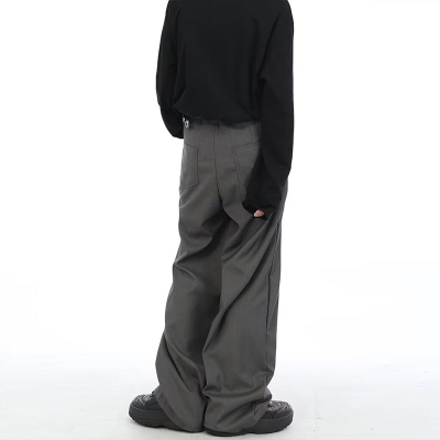 Fashion Deconstructed Casual Draped Suit Pants