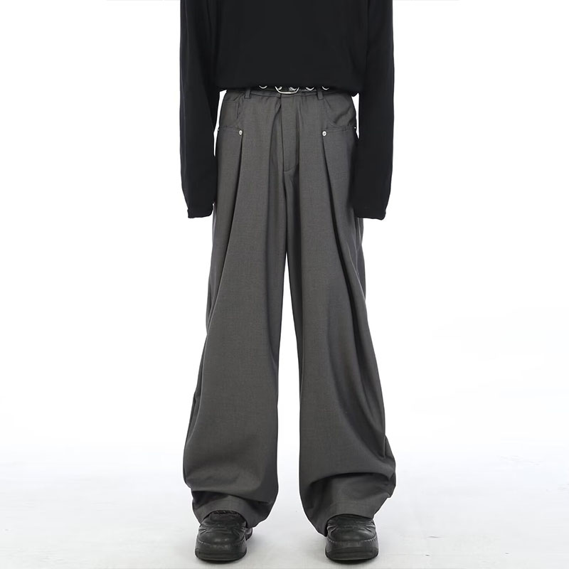 Fashion Deconstructed Casual Draped Suit Pants