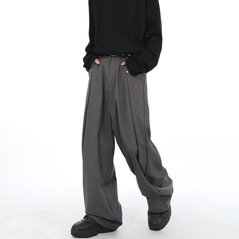 Fashion Deconstructed Casual Draped Suit Pants