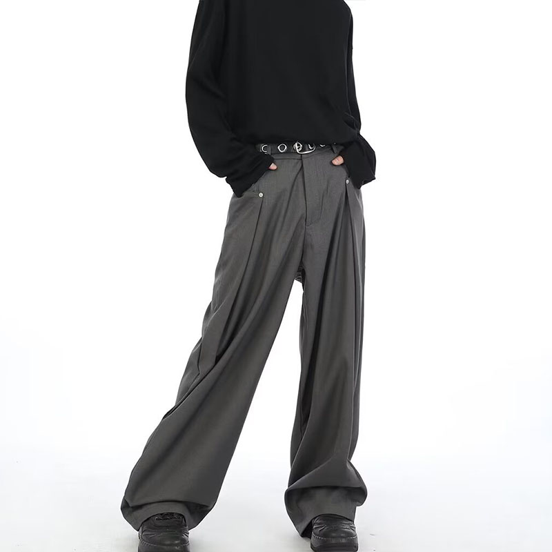 Fashion Deconstructed Casual Draped Suit Pants