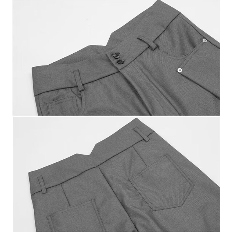 Fashion Deconstructed Casual Draped Suit Pants