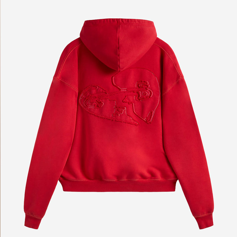 Y2K Heart Applique Print Hoodie