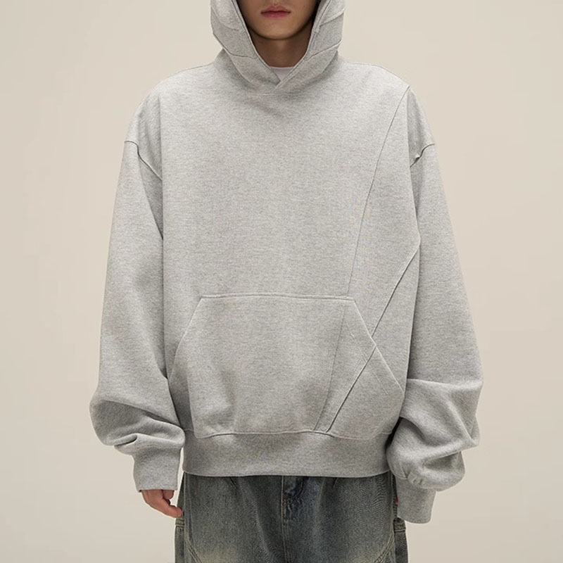 Hip Hop Solid Color Deconstructed Hoodie