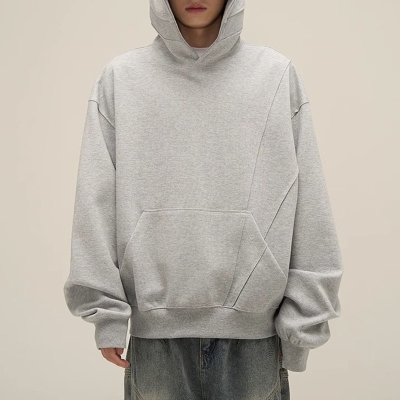 Hip Hop Solid Color Deconstructed Hoodie