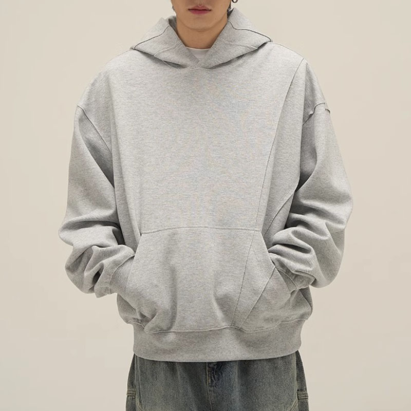 Hip Hop Solid Color Deconstructed Hoodie