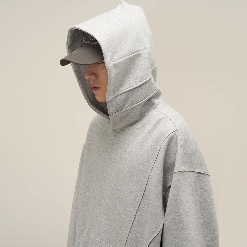 Hip Hop Solid Color Deconstructed Hoodie