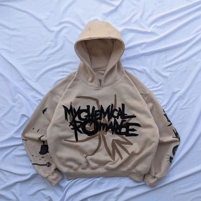 Hip Hop Spider Print Patch Embroidered Hoodie