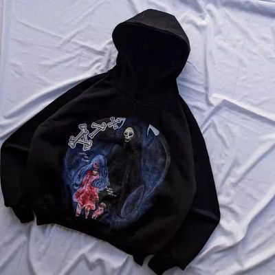 Hip Hop Halloween Element Print Hoodie