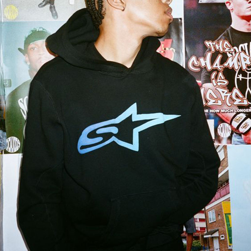 Y2K Hip Hop Star Print Hoodie