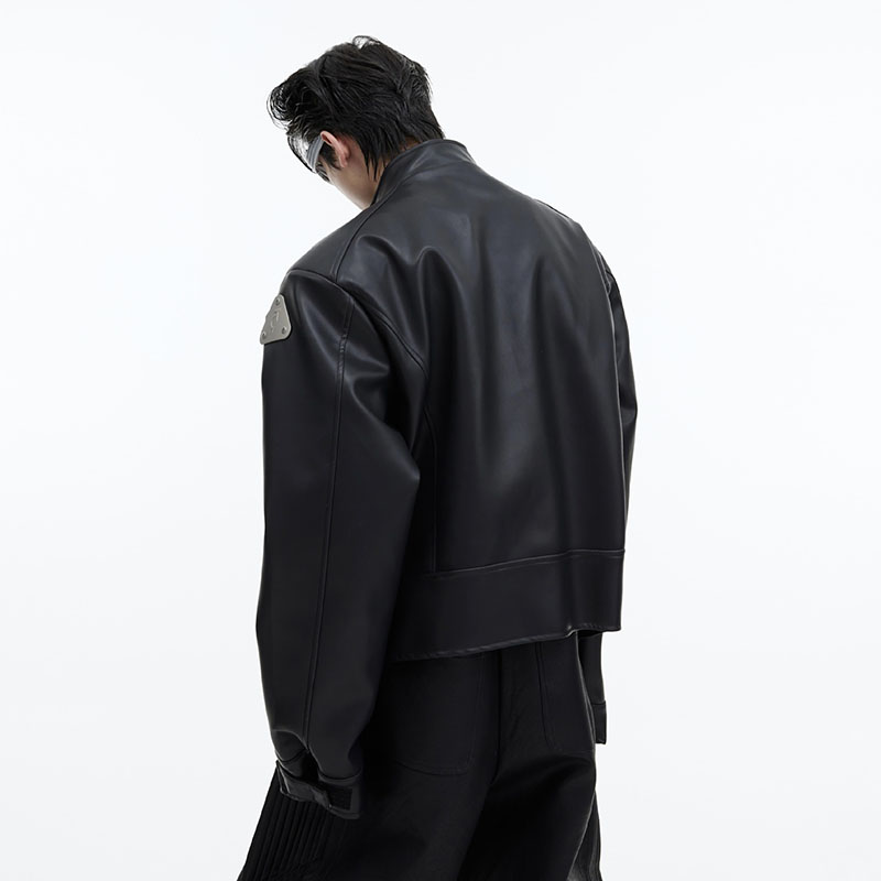 Cubic Deconstructed Leather Jacket