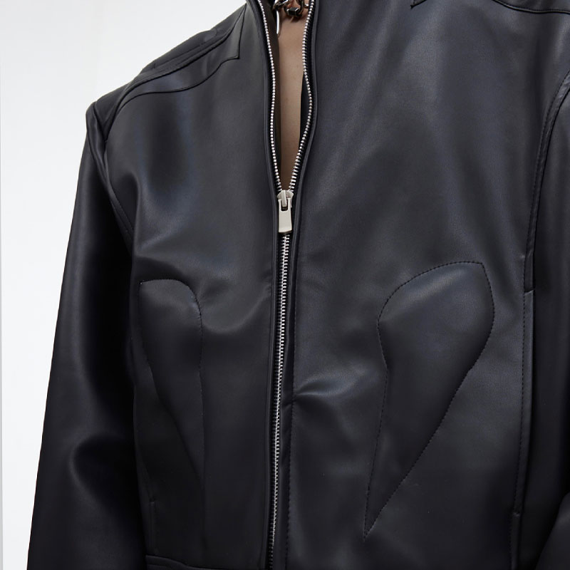 Cubic Deconstructed Leather Jacket