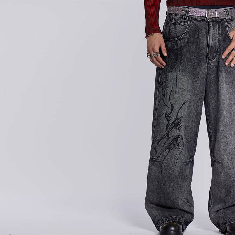 Hip Hop Vintage Aged Jeans