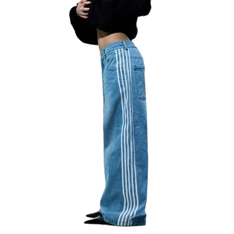 Y2K Hip Hop Striped Relaxed Jeans