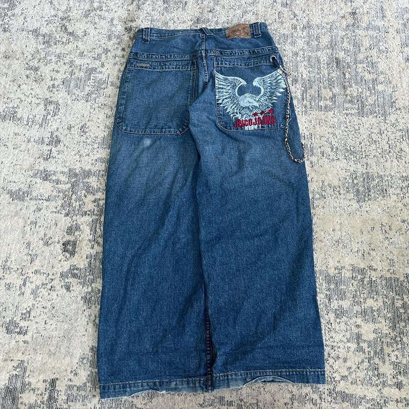 Y2K Hip Hop Eagle Pattern Jeans