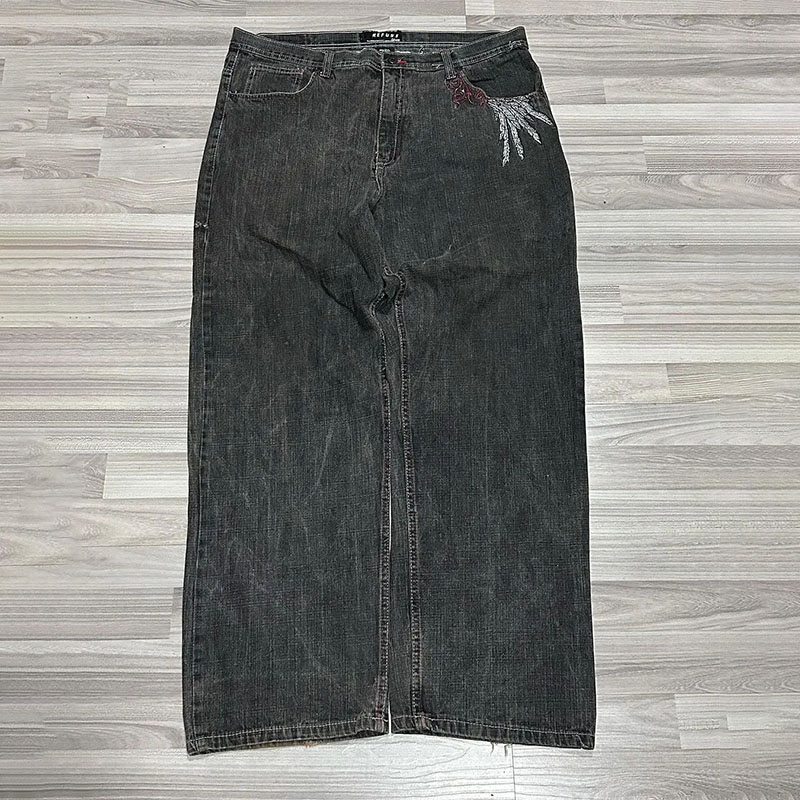 Y2K Winged Cross Jeans