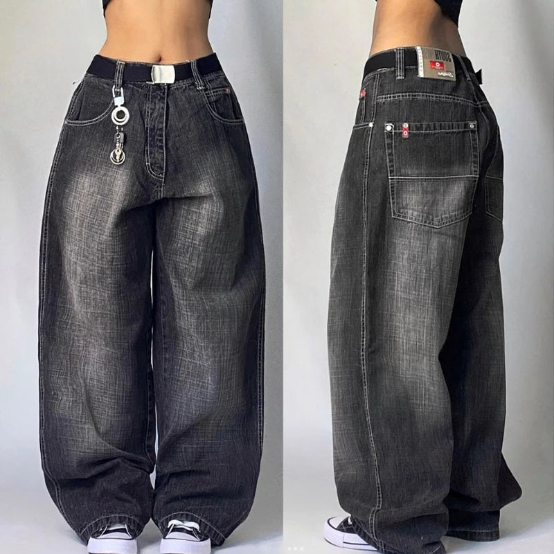 Y2K Hip Hop Washed Loose Jeans