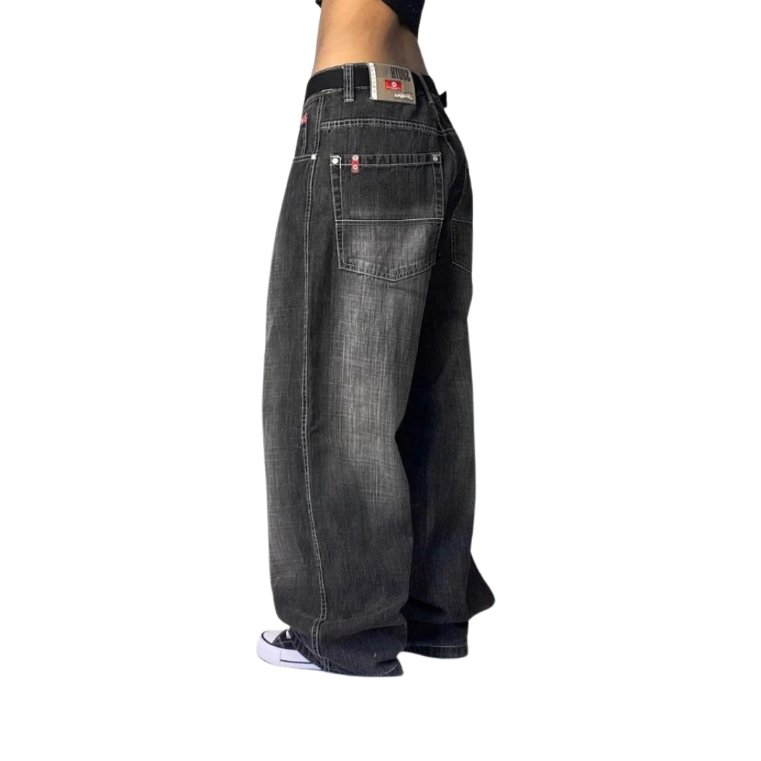 Y2K Hip Hop Washed Loose Jeans