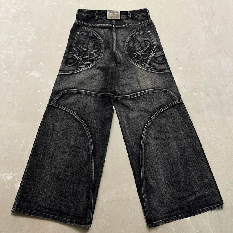 Hip Hop Washed And Distressed Jeans