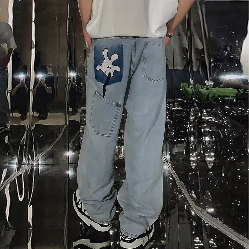 Y2K Cartoon Pattern Jeans