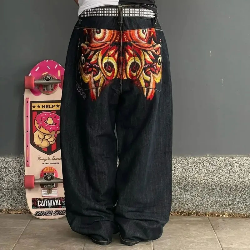 Hip Hop Vintage Pattern Print Jeans