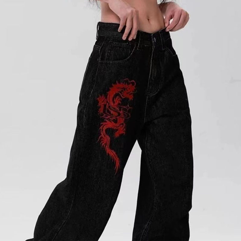 Dragon Print Jeans