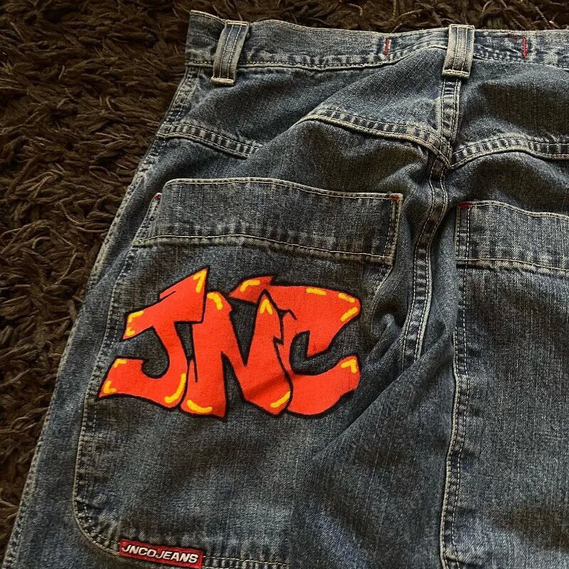 Y2K Hip Hop Vintage Patterned Jeans