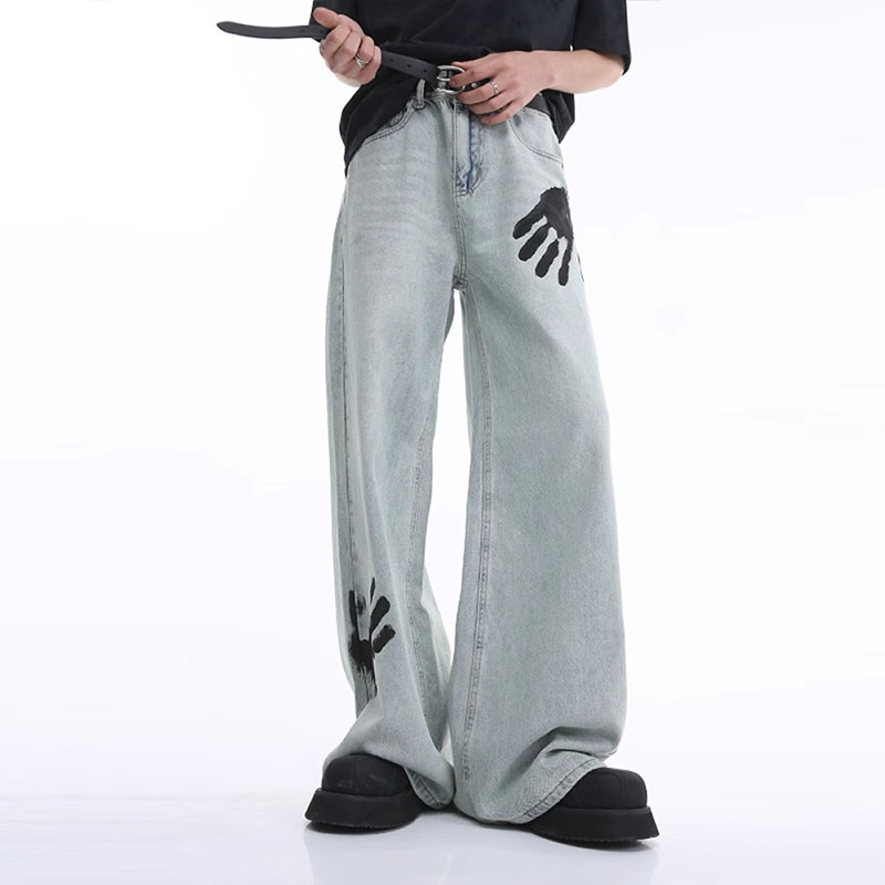 Hip Hop Palm Print Jeans