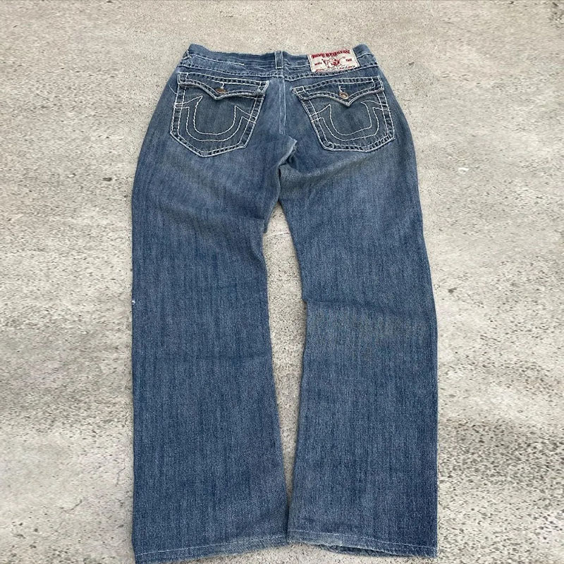 Vintage Washed And Distressed Jeans