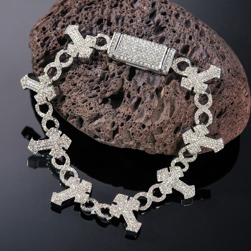 Iced Out Cross Infinity Bracelet