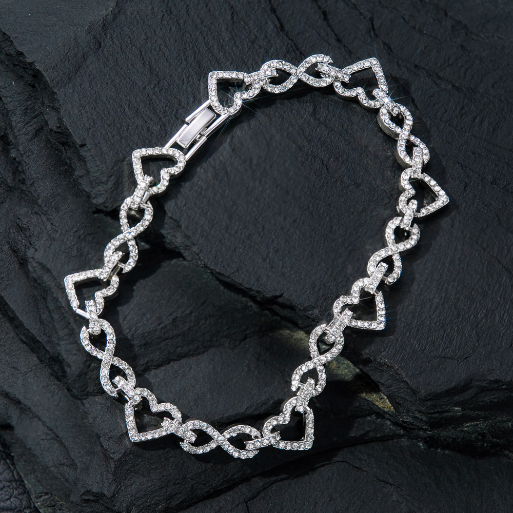 Iced Out Infinity Heart Bracelet