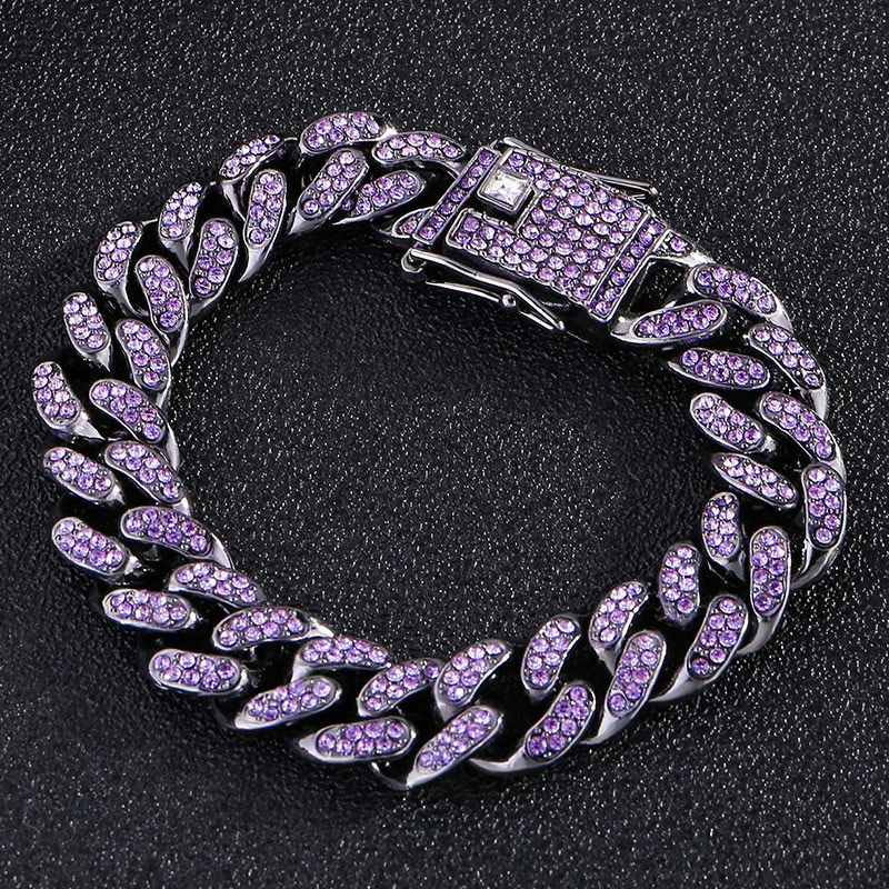 Iced Purple 13mm Miami Cuban Bracelet