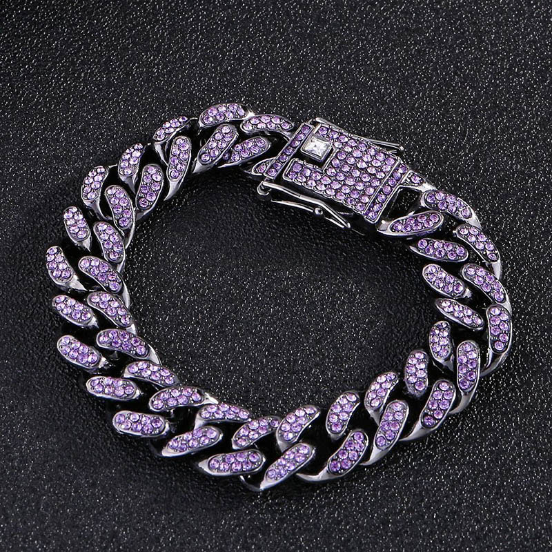 Iced Purple 13mm Miami Cuban Bracelet