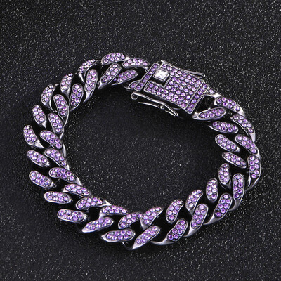 Iced Purple 13mm Miami Cuban Bracelet