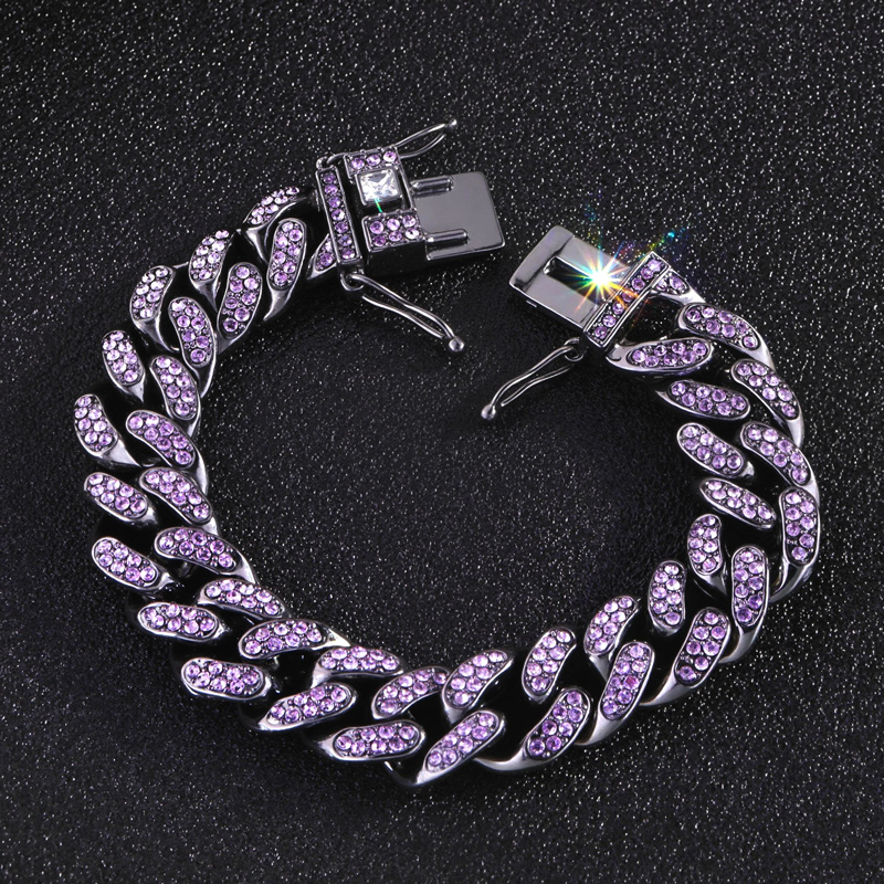 Iced Purple 13mm Miami Cuban Bracelet